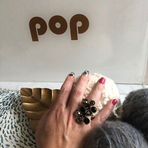 Avant Gard Black Gold Statement Adjustable Ring